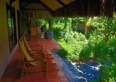 Terrasse de la chambre du Mekong Lodge